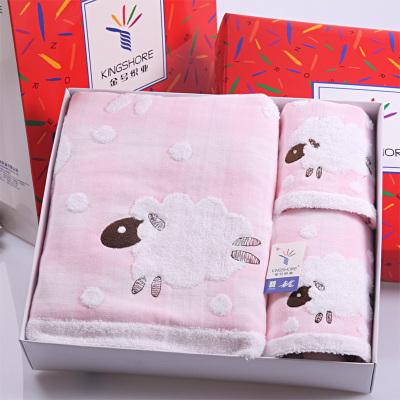 KING SHORE 100% Cotton Chính Hãng Cừu Không Xoắn Khăn Tắm Khăn Vuông