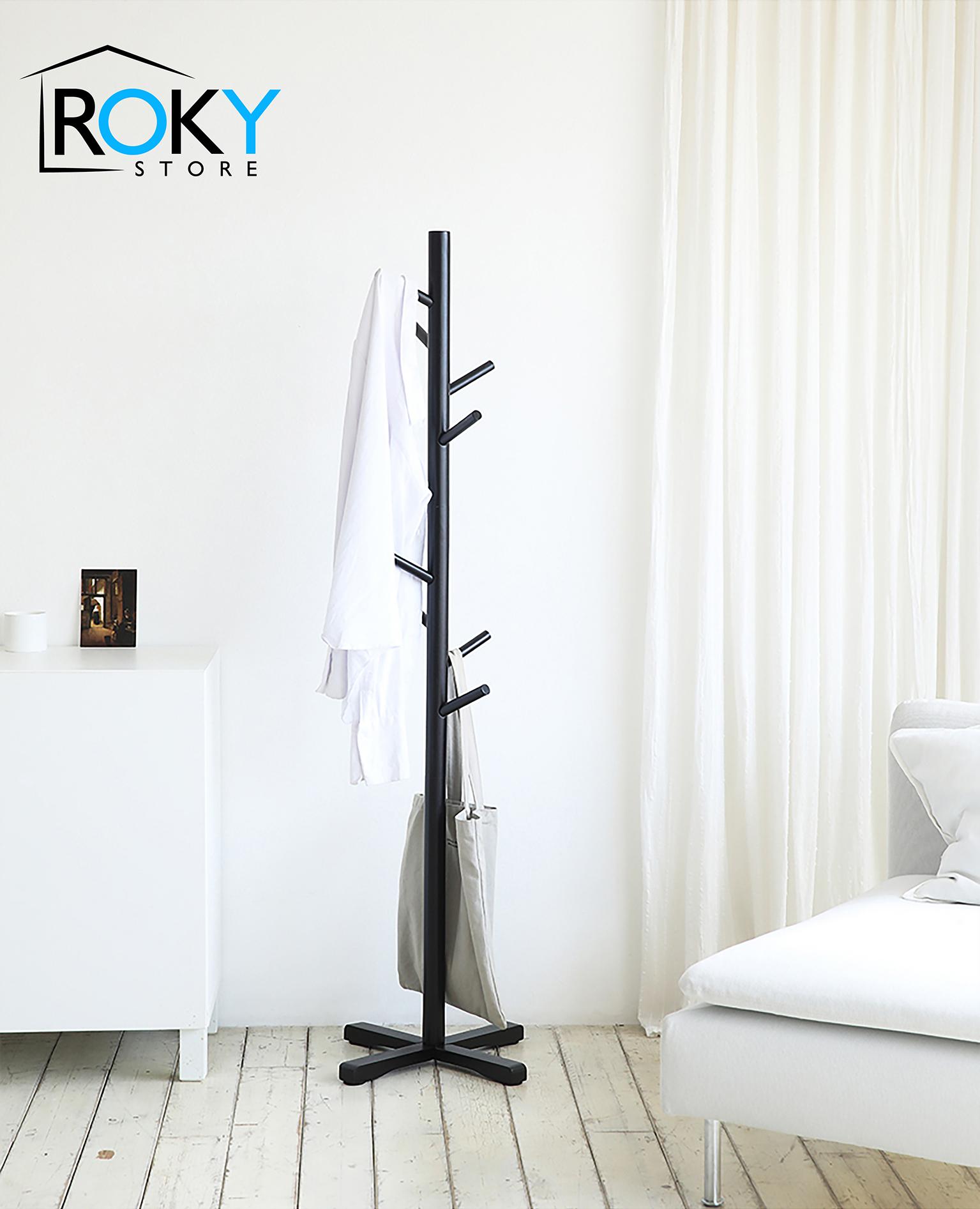 CÂY TREO QUẦN ÁO MÀU ĐEN - STANDING HANGER BLACK - 트리행거 우드