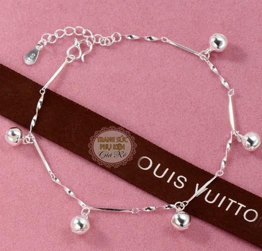 [HCM]Vòng chân lục Lạc cách điệu mẫu mới HK Bạc LC21 bóng sáng