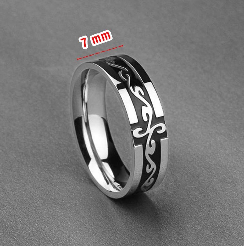 [HCM]Nhẫn nam titan hoa văn gtm6 (tặng vòng tay supreme)