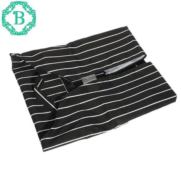 Durable Useful Adult Black Stripe Apron with 2 Pockets Waiter Home Essential