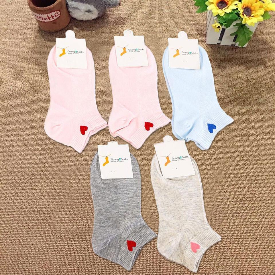 Combo 5 đôi tất trái tim kiểu Hàn loại cổ ngắn