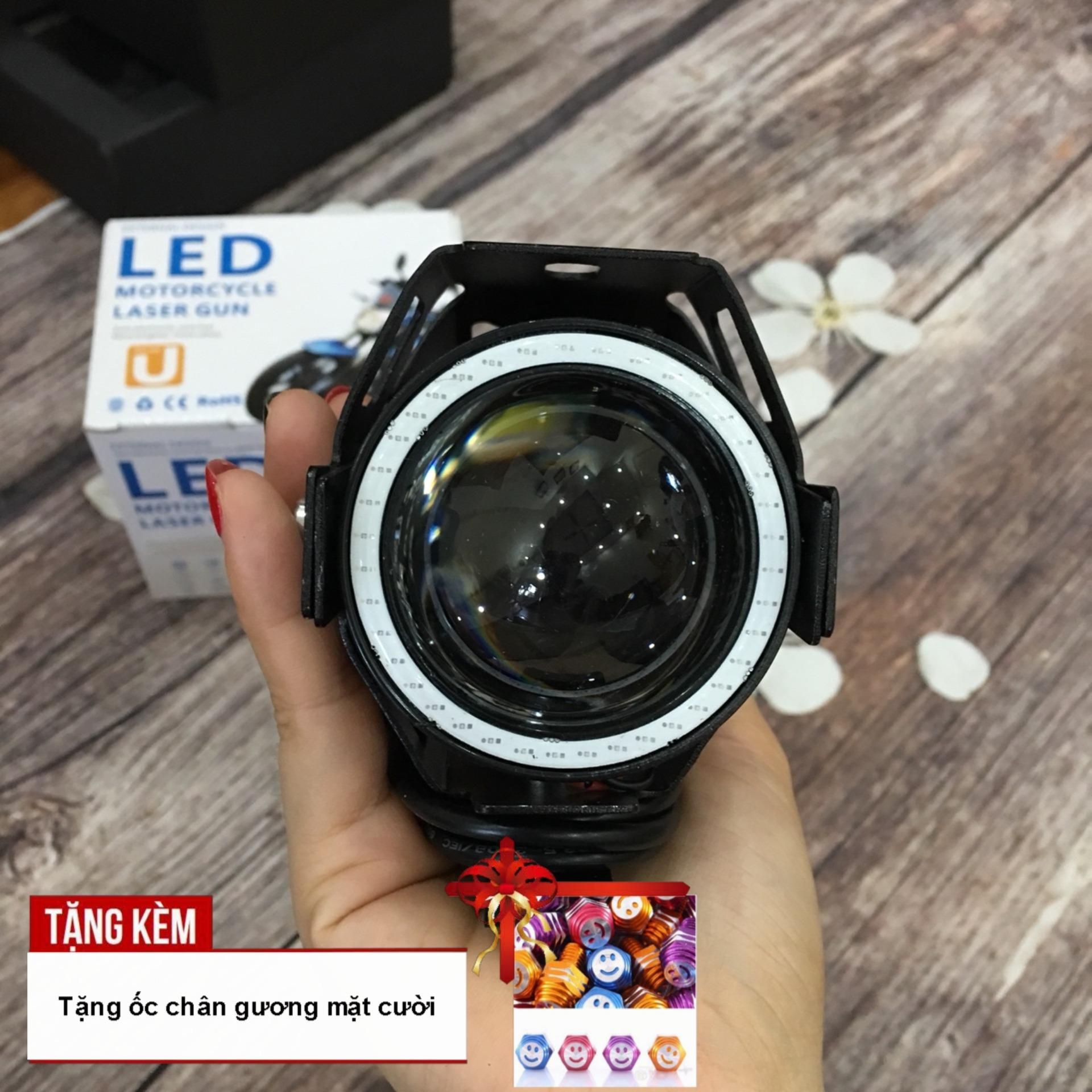 [TẶNG KÈM ỐC CHÂN GƯƠNG] Độ đèn bi cầu LED U7 ( có viền led) cực chất cho xe máy, ô tô   A88-U7-34