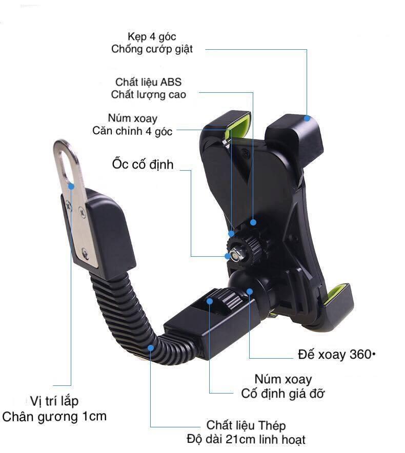 Kẹp điện thoại xe máy