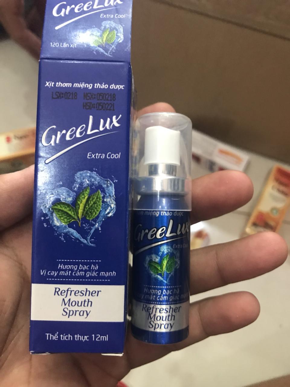 Xịt thơm miệng thảo dược greelux extra cool chai 12ml