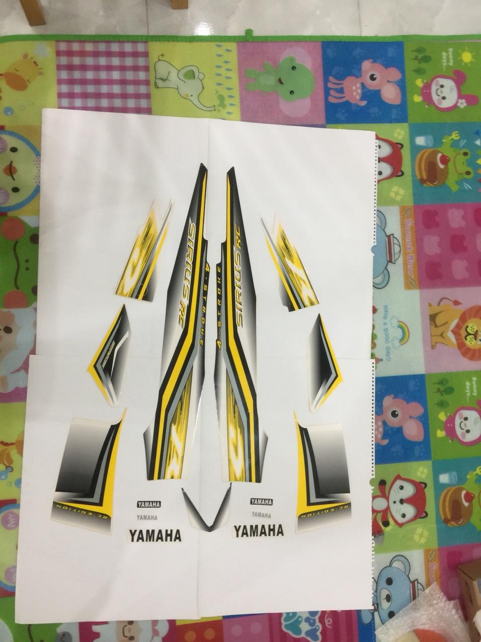 Tem xe Sirius màu Vàng ĐEN- Decal xe SIRIUS RC