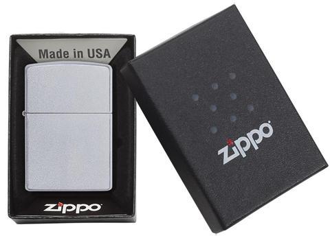 Zippo Satin Chrome Xước Bụi Bạc Kiểu Satin 205