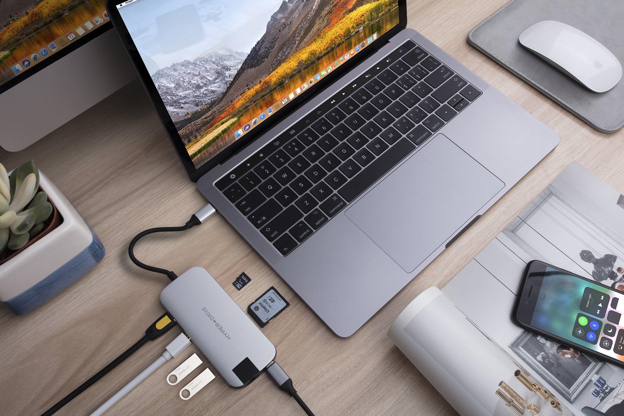 Cổng chuyển Hyperdrive SLIM 8 in 1 USB-C Hub for MacBook, PC ; Devices