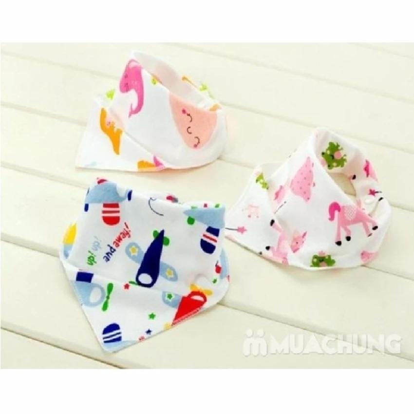 Bộ 3 khăn yếm cotton giữ ấm cho bé gái (giao hình ngẫu nhiên của bé gái)