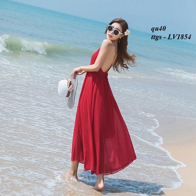 ttgs - LV1854 Đầm maxi đi biển thời trang