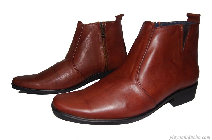 [HCM]Giày boot nam dây kéo da bò thật.Bảo hành 12 tháng.MS: B93