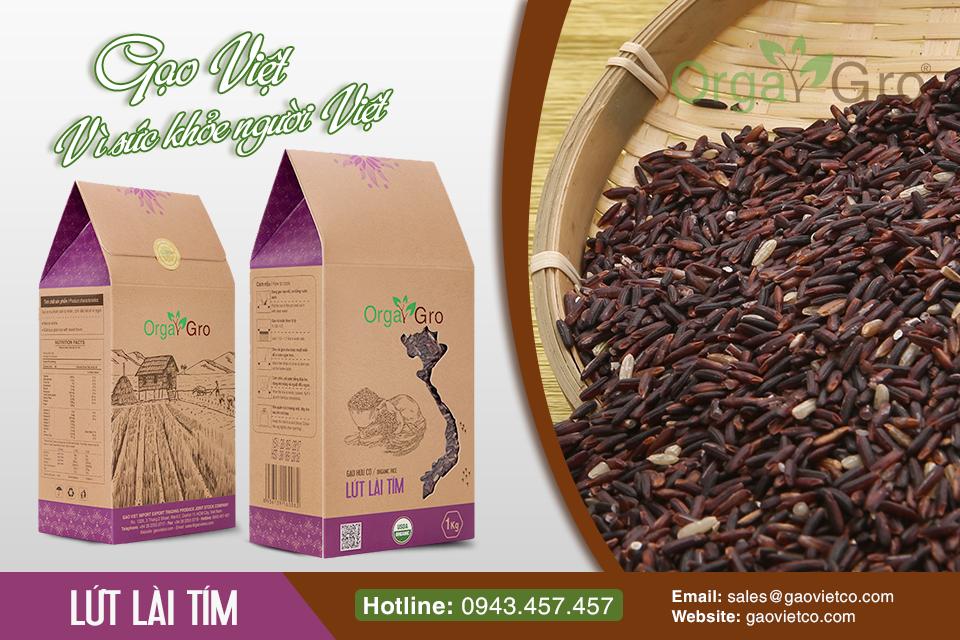 Combo 2kg gạo hữu cơ Lứt Lài Tím