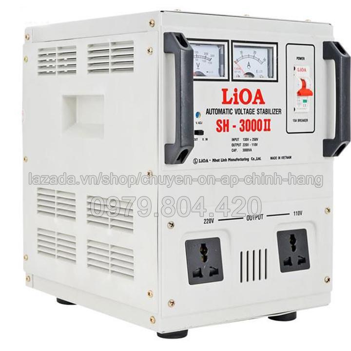 Ổn Áp Lioa 3KVA 1 Pha Dải 150-250V, Thế Hệ II 100% Dây Đồng