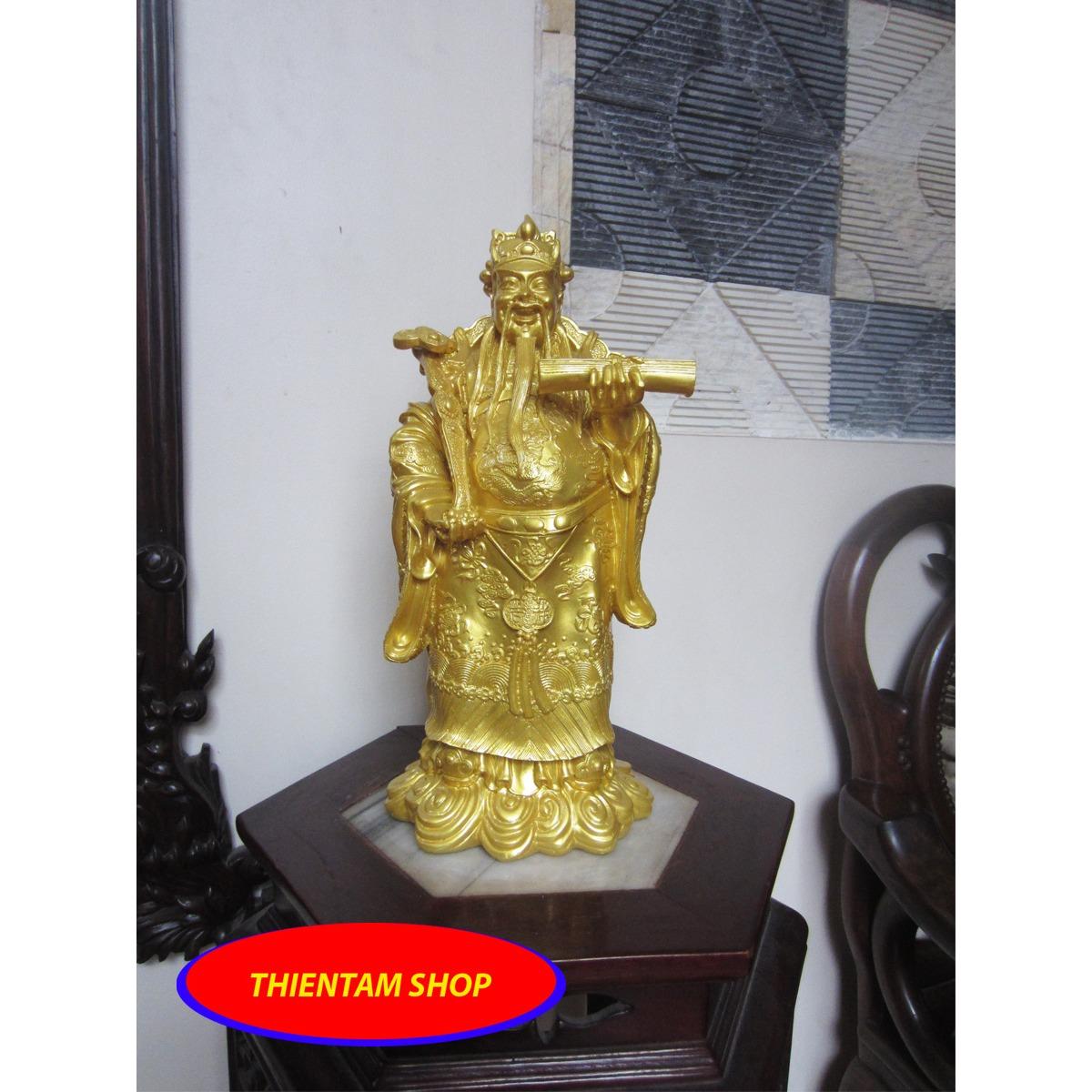[HCM]Bộ tượng đá Phúc Lộc Thọ vàng đại (TDV37)