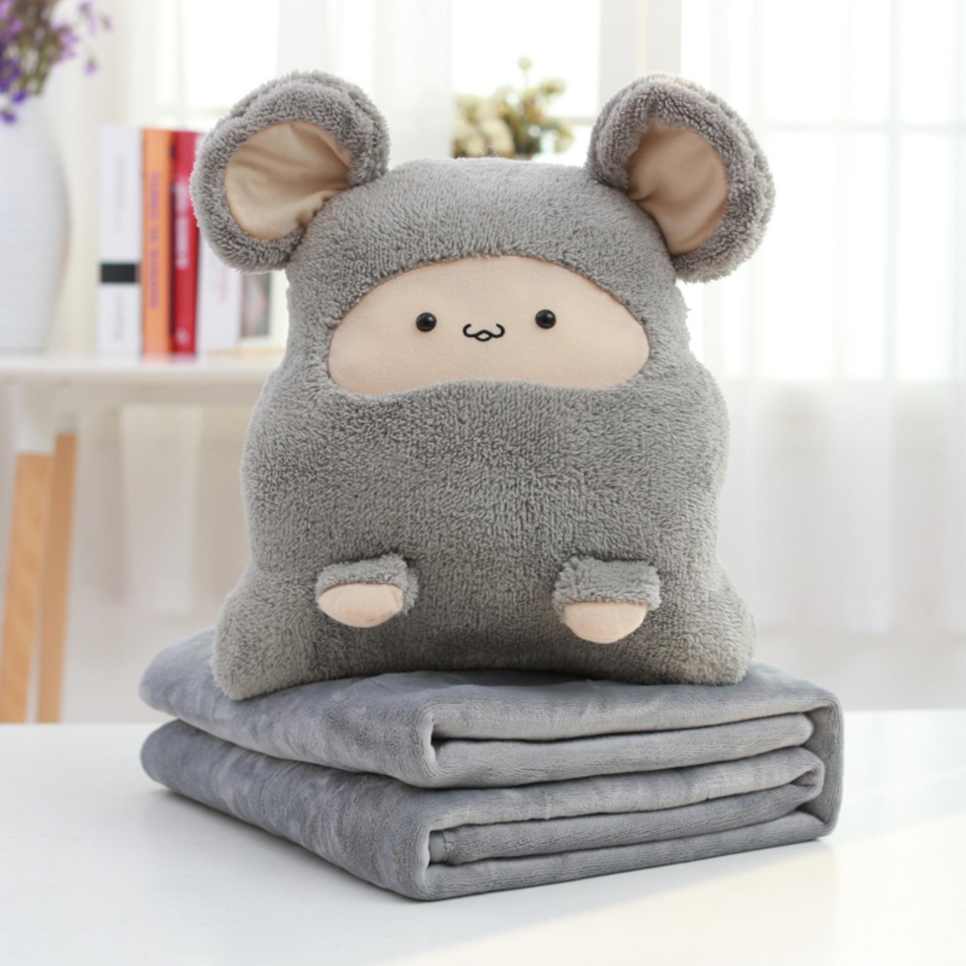 Chăn gối văn phòng 3in1 - Cừu xám