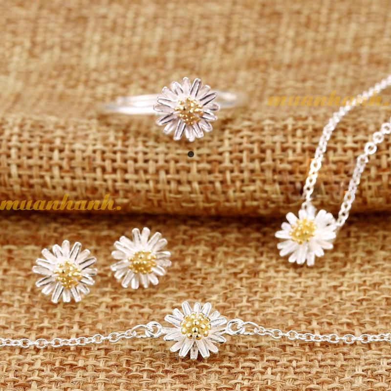 Bộ trang sức hoa cúc họa mi 4 món dịu dàng nữ tính