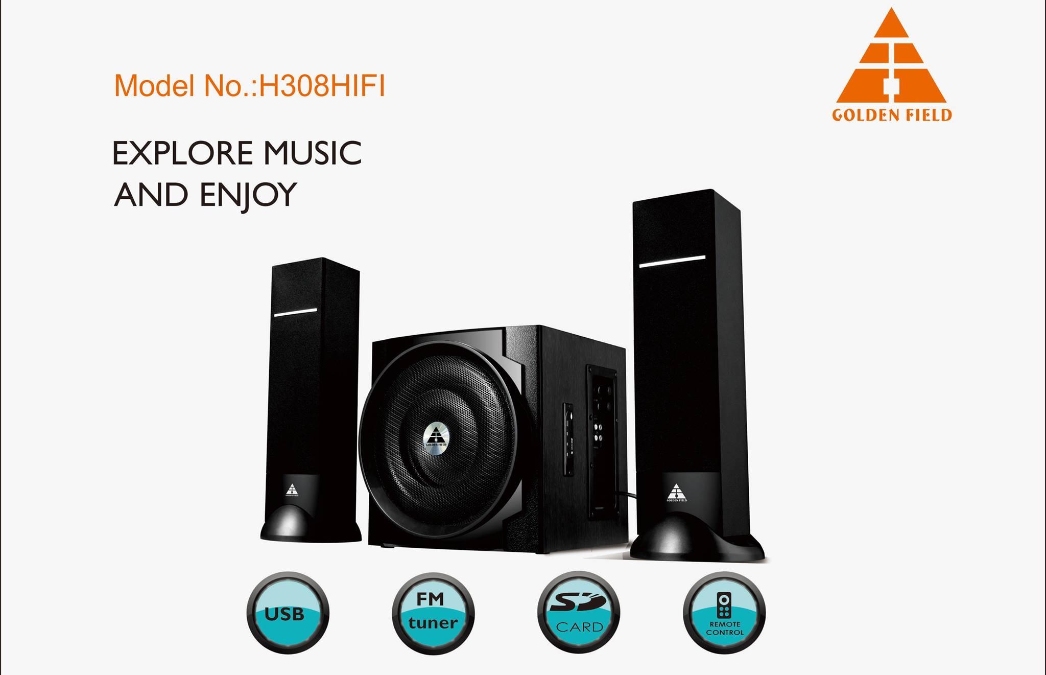 Loa Máy Tính Golden Field H308  2.1CH ( USB, Bluetooth, FM)