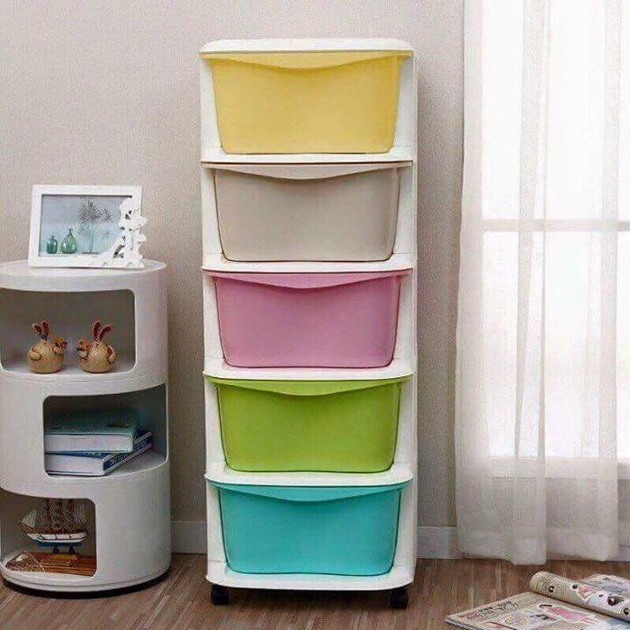 Tủ nhựa 5 tầng có bánh xe, đa sắc việt nhật - hàng việt nam kích thước cao 1m3