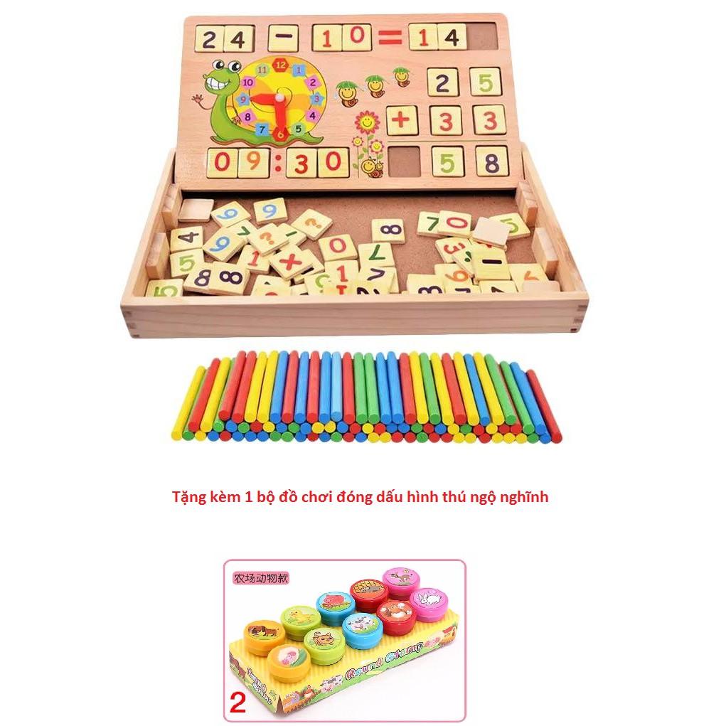 Bảng gỗ học Toán kèm bộ que tính