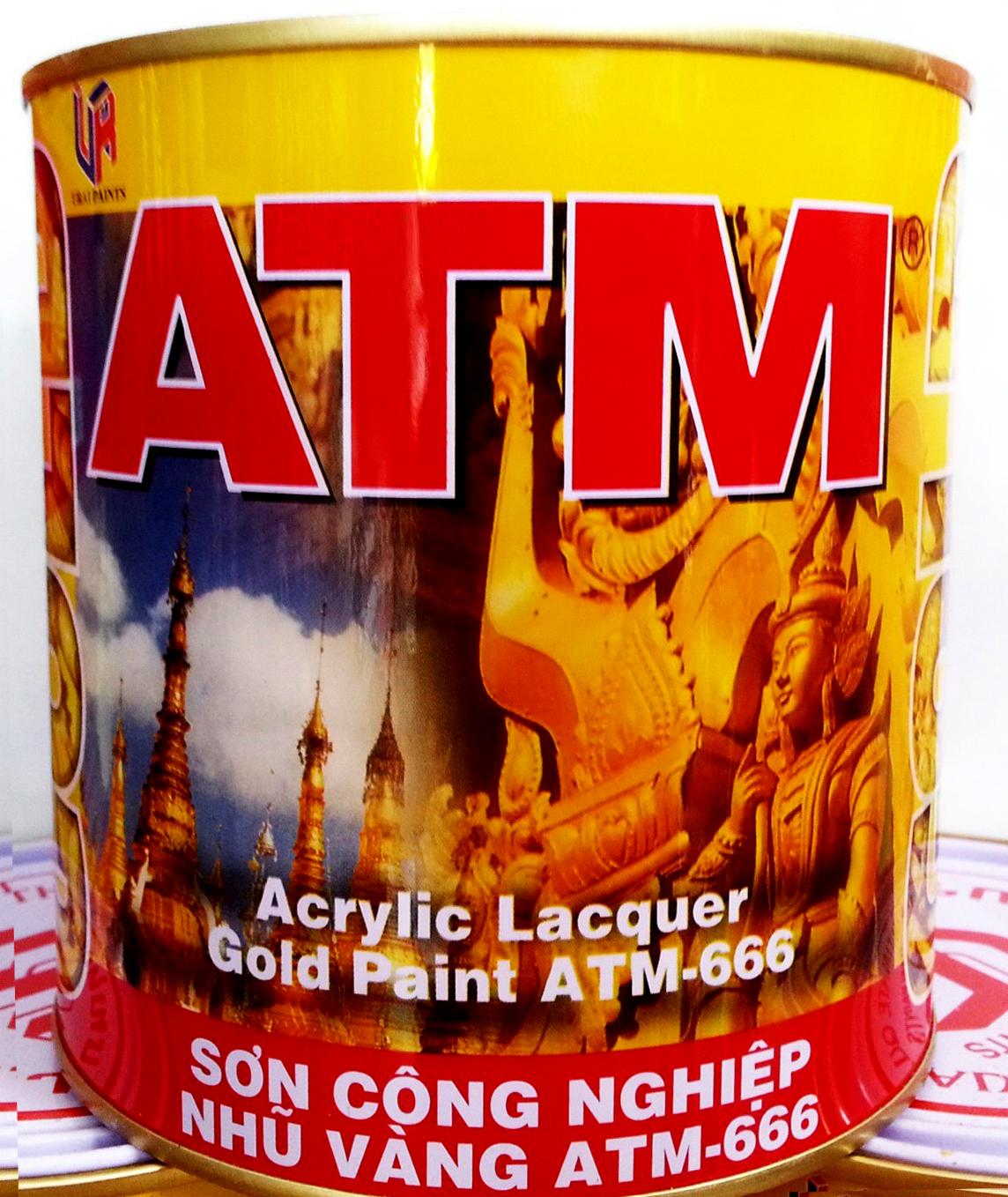 Sơn thơm công nghiệp nhũ vàng atm 666 loại 875ml