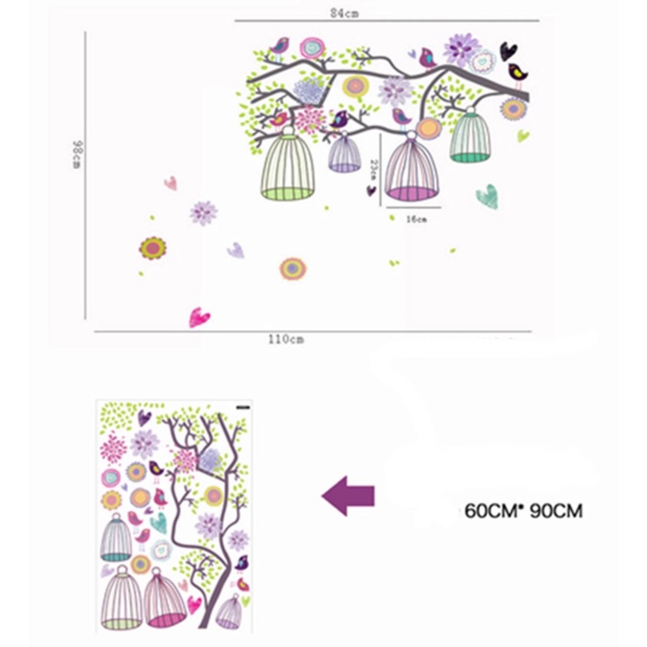 [HCM]DECAL DÁN TƯỜNG LỒNG CHIM BOHEMIA BIRDCAGE