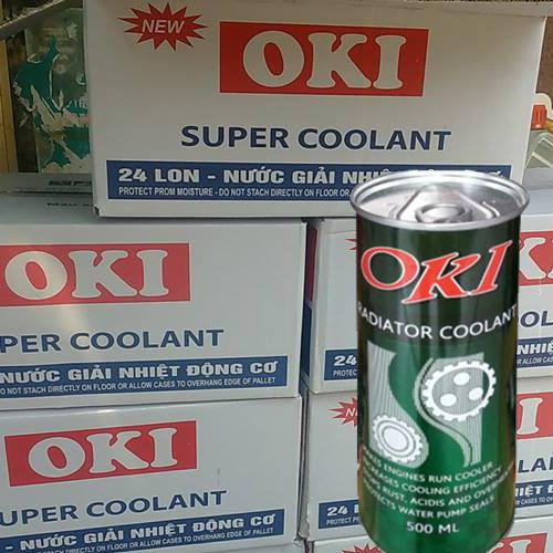 Chai nước làm mát động cơ Oki màu xanh