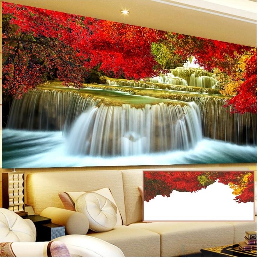Tranh chấm đá cao cấp (chưa đính), keo đính cực kỳ tốt, đá đa sắc long lanh mọi góc cạnh, thiên nhiên kỳ vỹ Y8099 KT: 160Cm x 75Cm