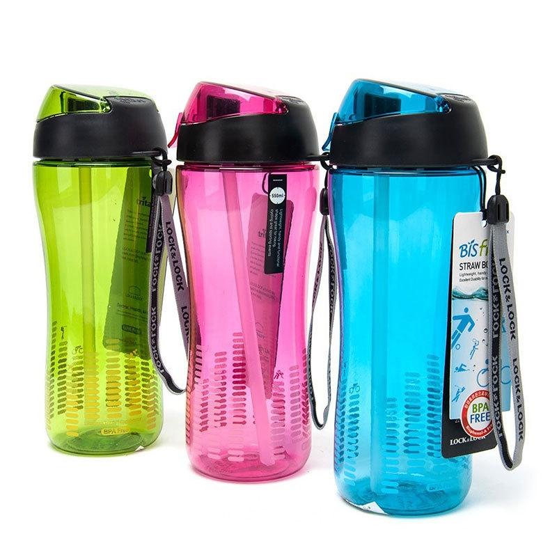 Bình nước thể thao Lock&Lock 550ml - ABF629 có ống hút