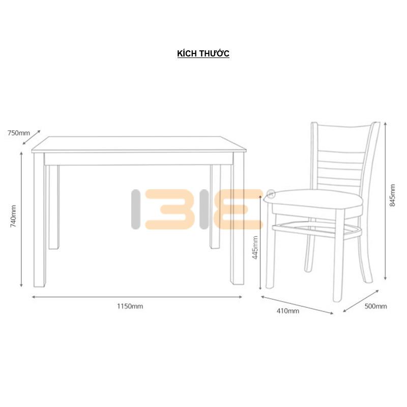 Bộ bàn ăn Ulsan màu trắng 4 ghế