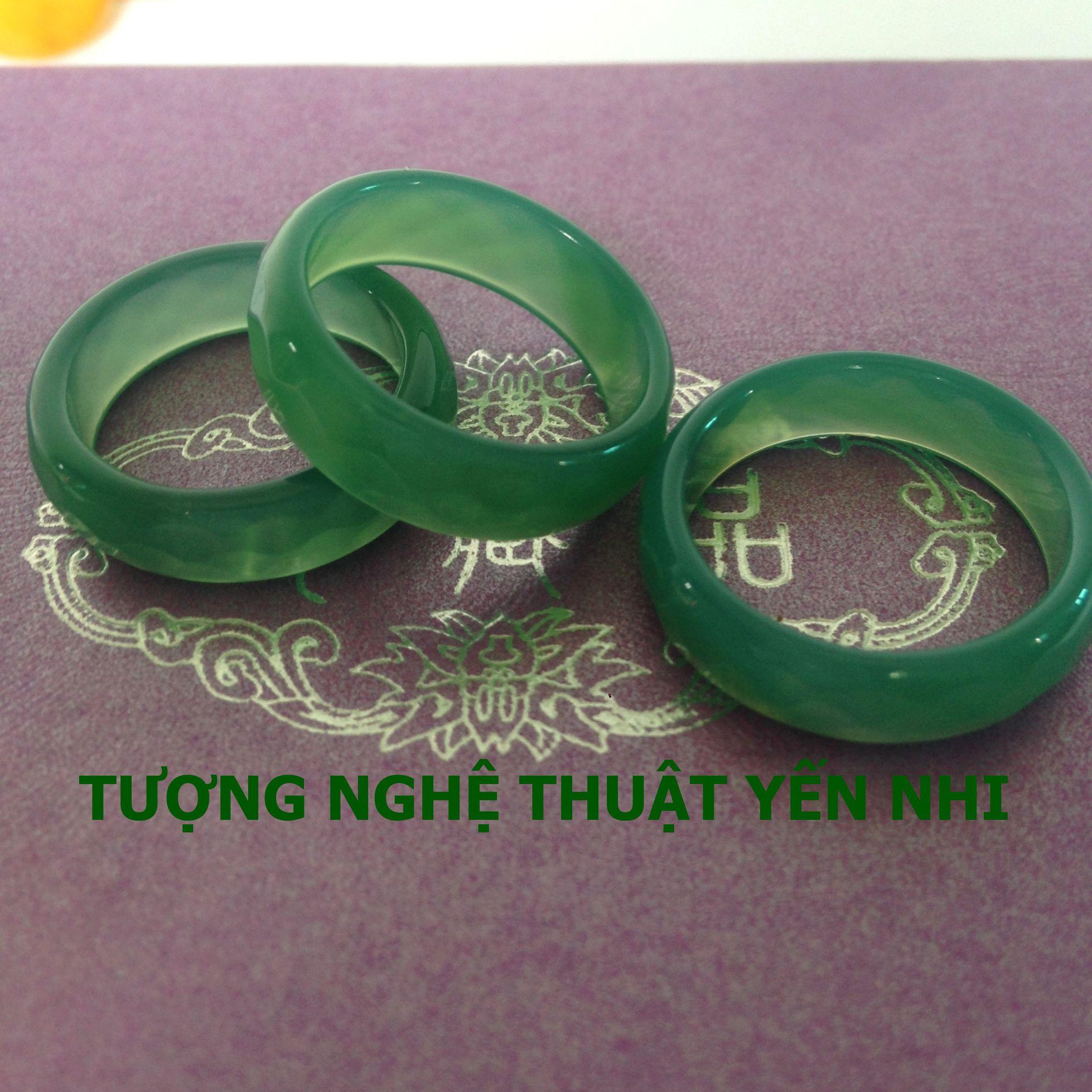 Nhẫn Mã não xanh lục ( thiên nhiên 100%)