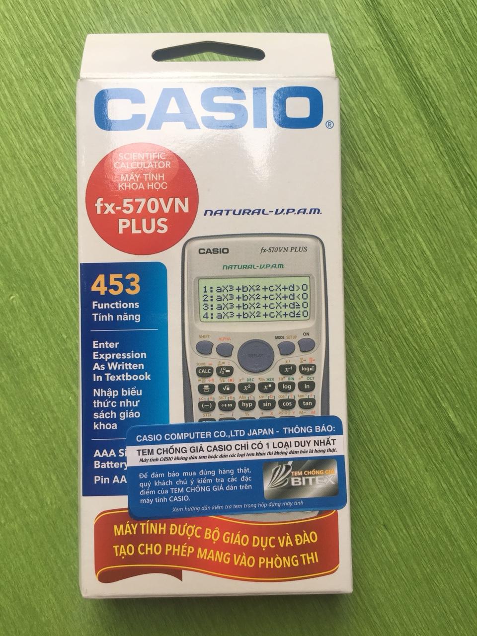 Máy tính casio FX 570 VN PLUS chính hãng BH 7 năm