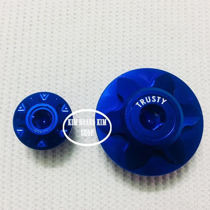Ốc mâm lửa trang trí xe Exciter,Sirius (màu xanh) Kim hoàng kim