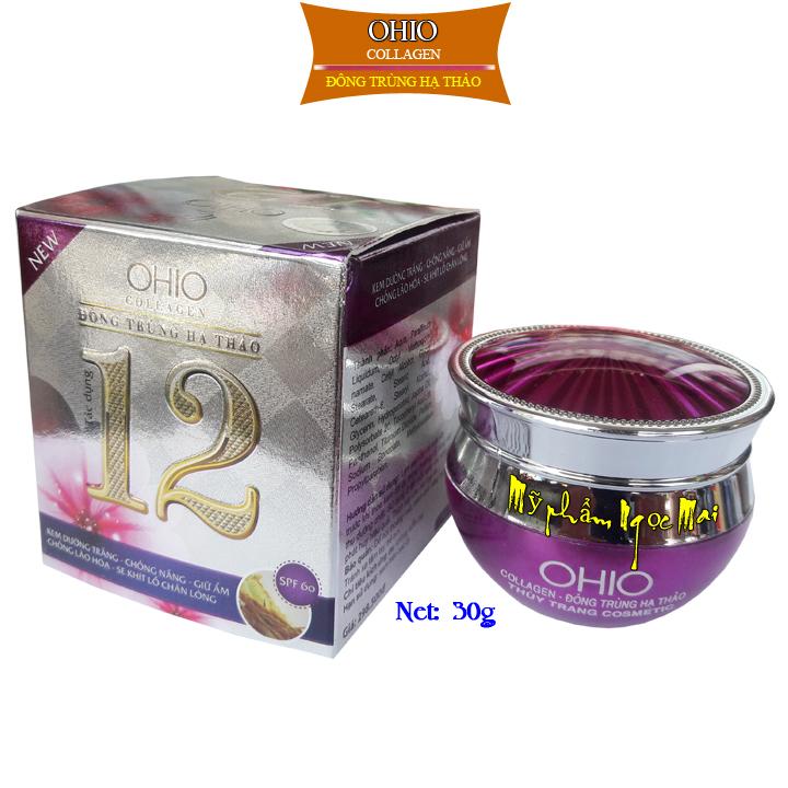 OHIO COLLAGEN - ĐÔNG TRÙNG HẠ THẢO - Kem dưỡng trắng, Chống nắng, Chống lão hóa 12 tác dụng (30g)