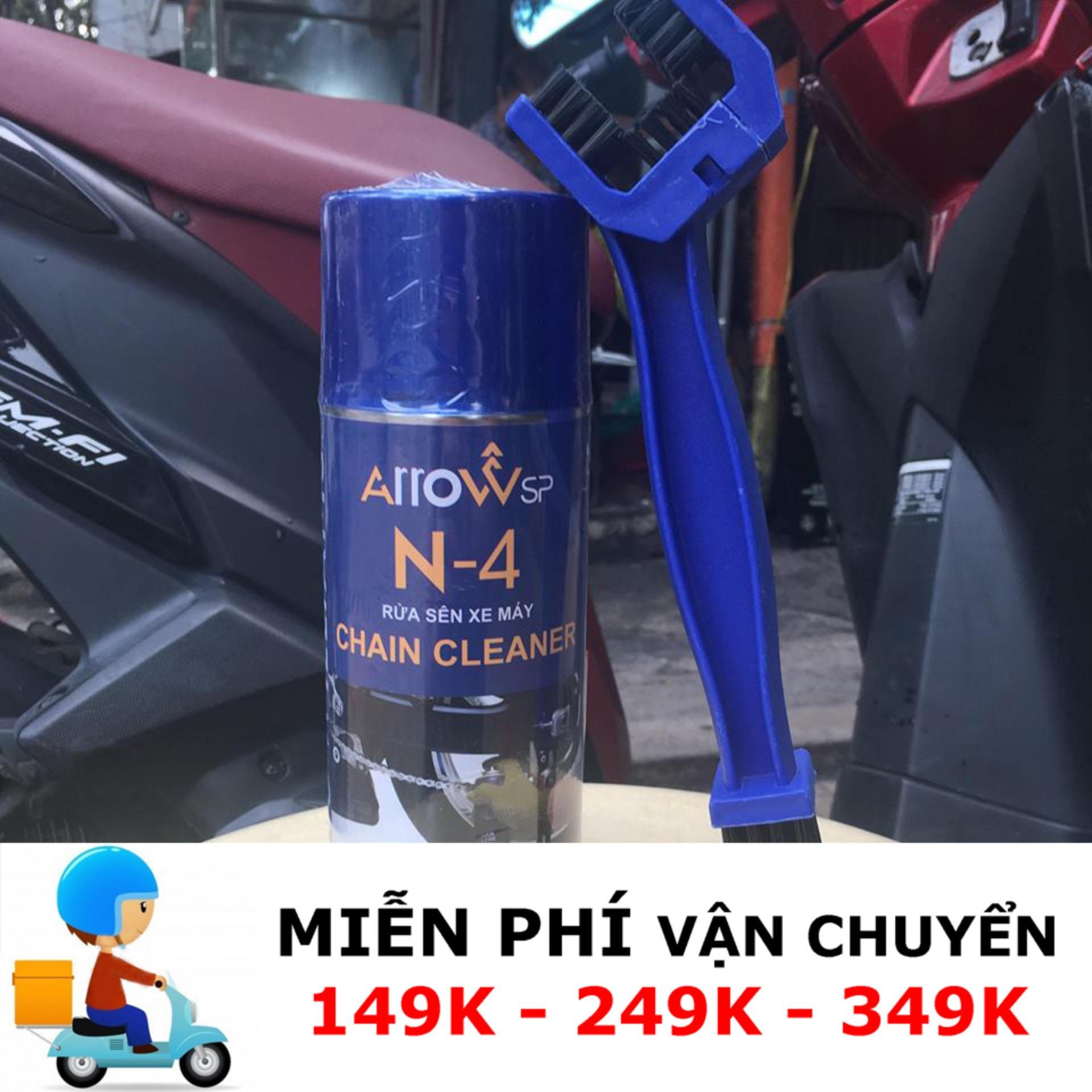 Rửa sên xe ARROW Chain Cleaner 400ml (TẶNG BÀN CHẢI CHÀ SÊN 3D)