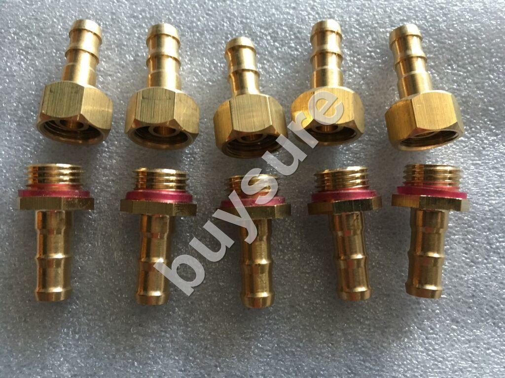 Bộ 5 đầu nối dây rửa xe kèm 10 chụp inox (5 cái-5 đực) 8.5mm