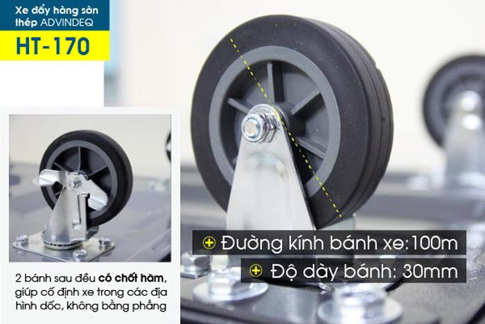 Xe đẩy hàng 4 bánh sàn thép phủ nhám ADVINDEQ HT-170