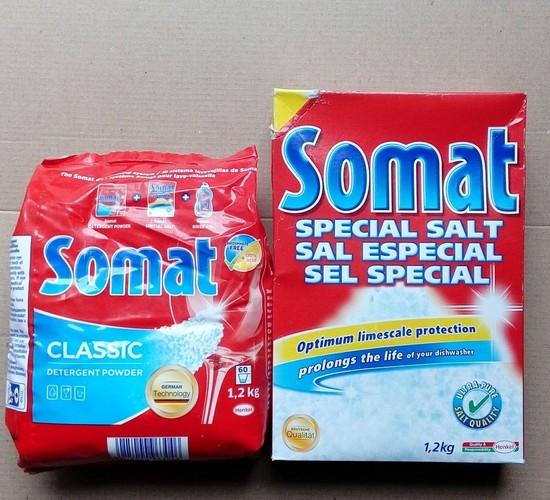 Combo bột rửa bát somat 1,2kg + muối rửa bát somat 1,2kg