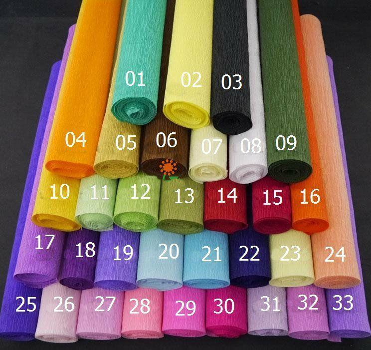 Combo 10 cuộn giấy nhún đủ màu làm hoa