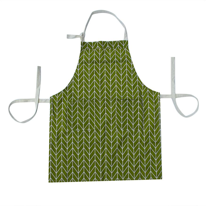 UINN Men Women Kitchen Cooking Apron Comfortable Bakery Restaurant Baking Apron Green Rhombus Pattern