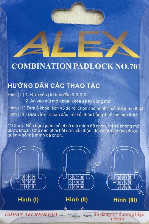 Ổ Khóa Số Alex - Cao Cấp ( Màu đen & đỏ )