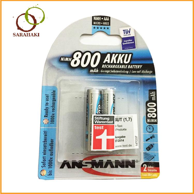 Combo 2 vỉ pin sạc AAA Ansmann 800mAh (1 vỉ 2 viên)