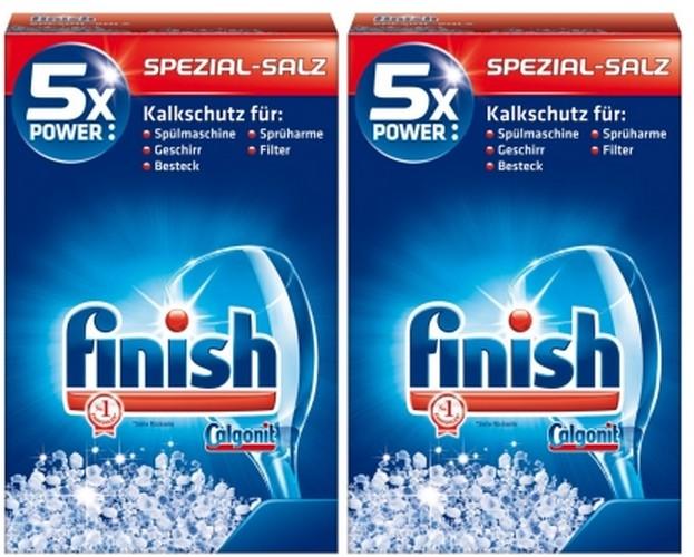 Combo 2 hộp muối rửa chén bát ly FINISH hộp1,2kg dùng cho máy rửa bát