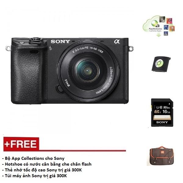 Trả Góp 0%]Máy Ảnh Sony A6300 + Kit 16-50Mm - Màu Đen - Tặng Thẻ Nhớ + Túi  + Gói Cài App + Nắp Hotshoe Cảm Biến Được Nâng Cấp Hoàn Toàn