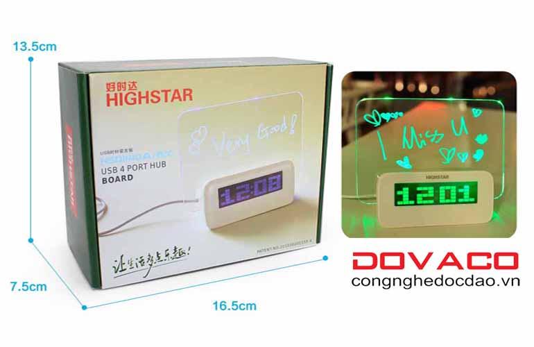 Đồng hồ báo thức HIGHSTAR bảng ghi nhớ phát sáng giá tốt ( Trắng )