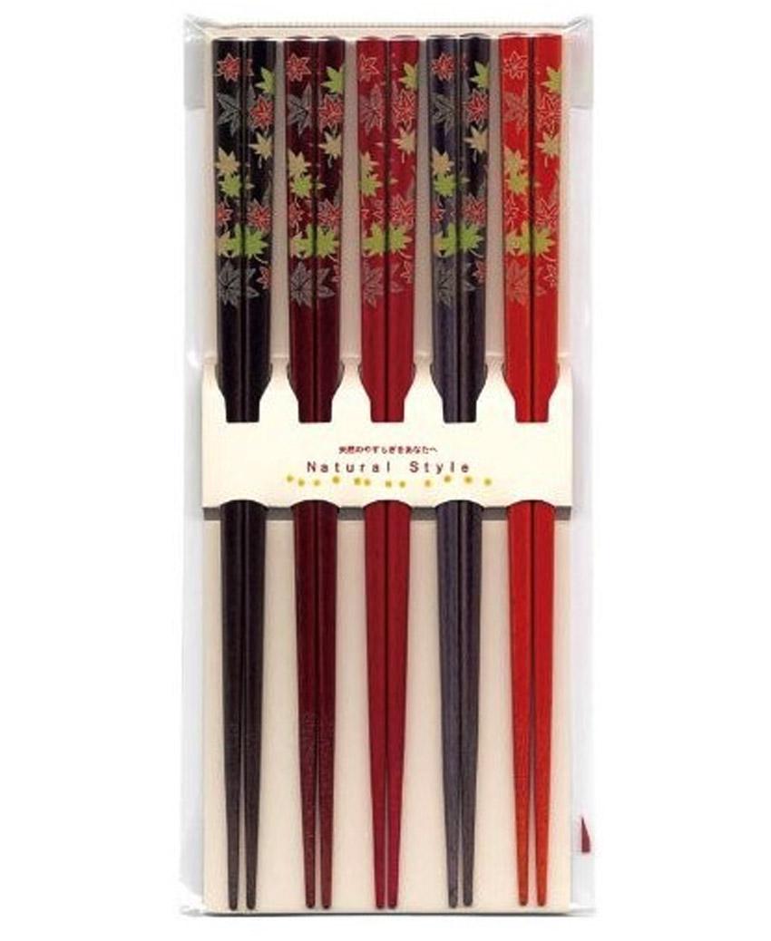 Set 5 đôi đũa mẫu lá phong (Made in Japan) - Hàng Nhật nội địa