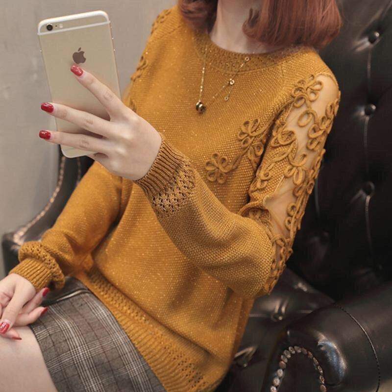 Áo len tay phối ren in hoa xmb4365