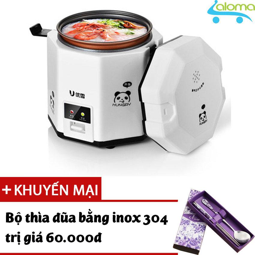 Nồi cơm điện mini  UXUE B12 dung tích 1.2L nấu cơm hâm nóng nấu cháo hầm xương tặng bộ thìa đũa bằng inox