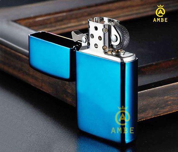 Zippo Sapphire Slim xanh bóng 20494
