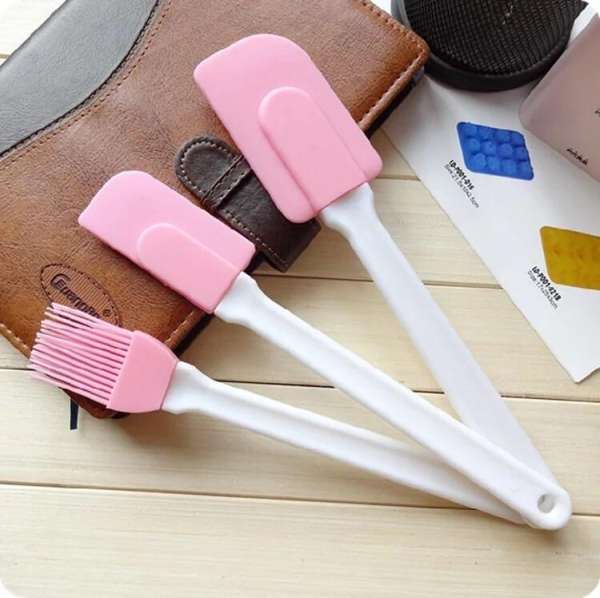 Bộ 3 chổi phới spatula màu hồng