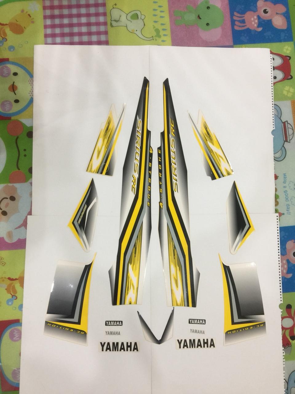 Tem xe Sirius màu Vàng ĐEN- Decal xe SIRIUS RC